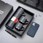 Steel Vacuum Flask Set with 3 Steel Cups Combo-500ml Double-Layer Stainless Steel - Teal - Image 8