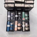 Steel Vacuum Flask Set with 3 Steel Cups Combo-500ml Double-Layer Stainless Steel - Teal - Image 5